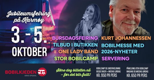 Bursdagsfeiring på Karmøy med bobil-camp